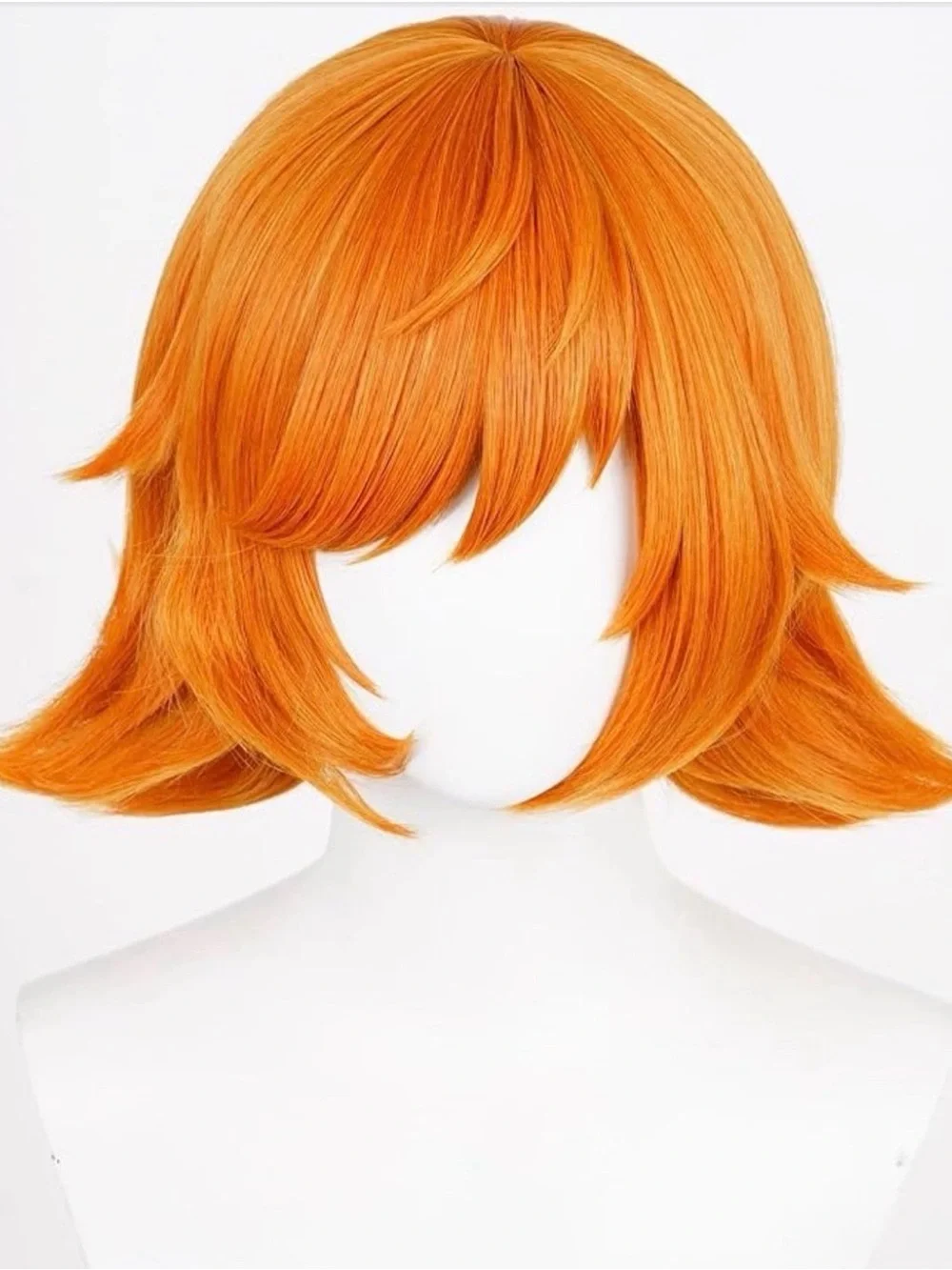 Halloween Short Layered Wig - Vibrant Orange Hair